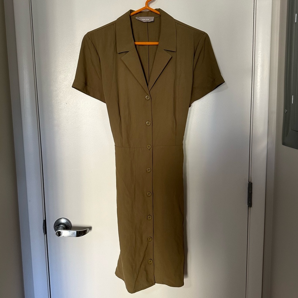 Everlane collard dress - Olive Green